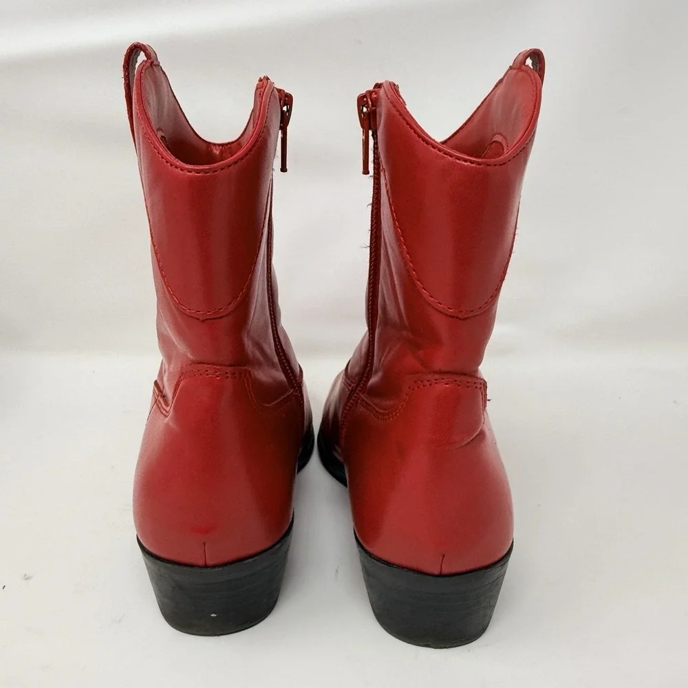 Gymboree Girls Cowboy Boots Size‎ 2 Red Star Glitter Cowgirl Zipper Booties